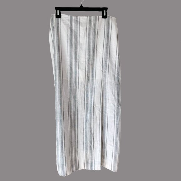 ASOS Design Maxi Skirt Lightweight Cotton Polyester Blend 10 White Gray Stripes - Picture 10 of 10